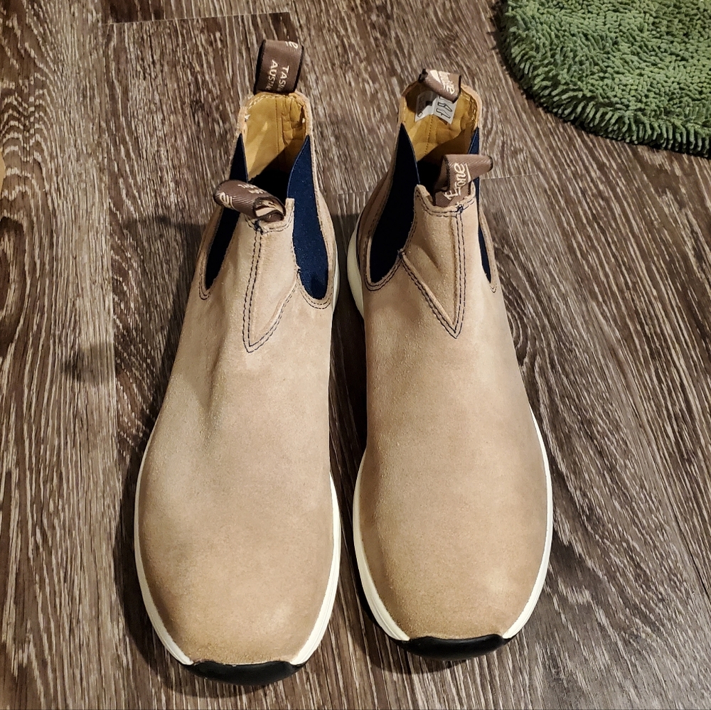 Blundstone 2146 Men's Tan & Blue Suede Leather Chelsea Boots - Size 9 US